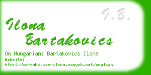 ilona bartakovics business card